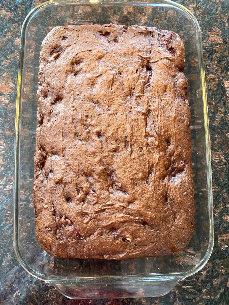 chocolate cherry cake just out of oven