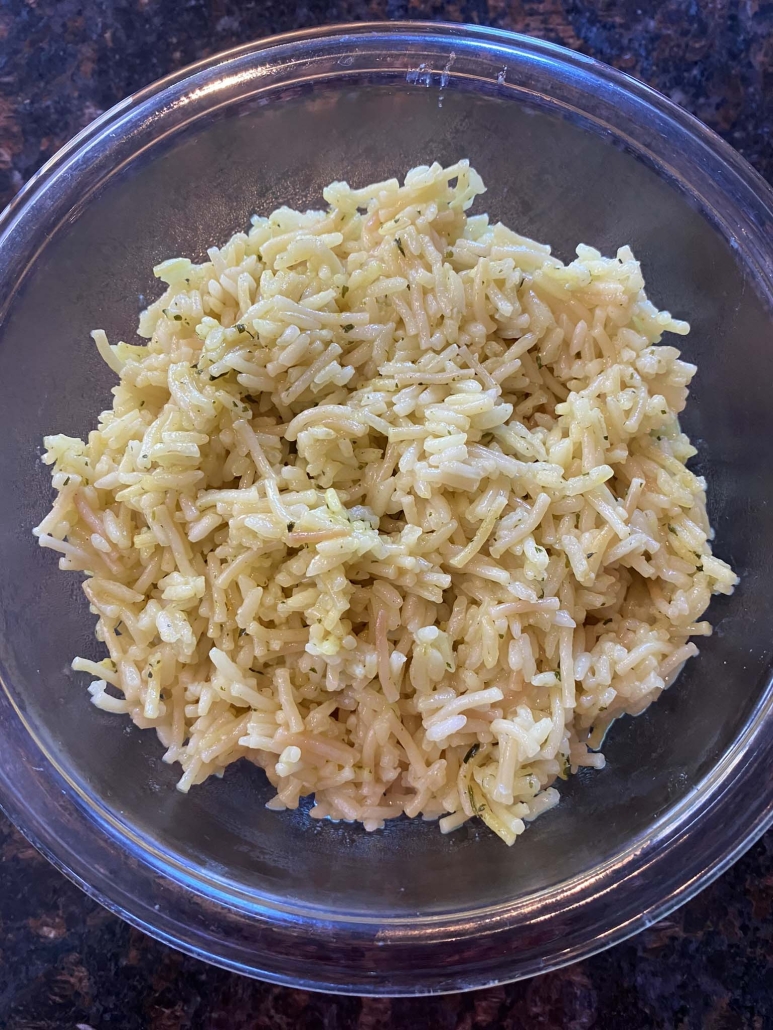 Instant Pot Rice-A-Roni in serving bowl