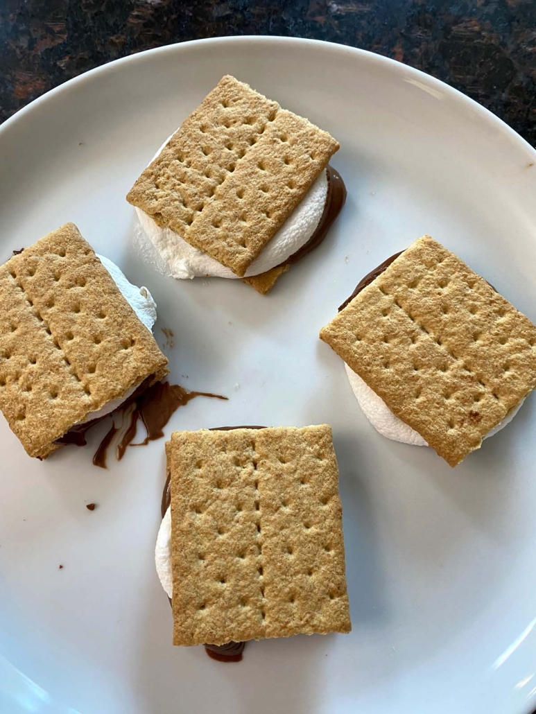microwave s'mores on a serving plate
