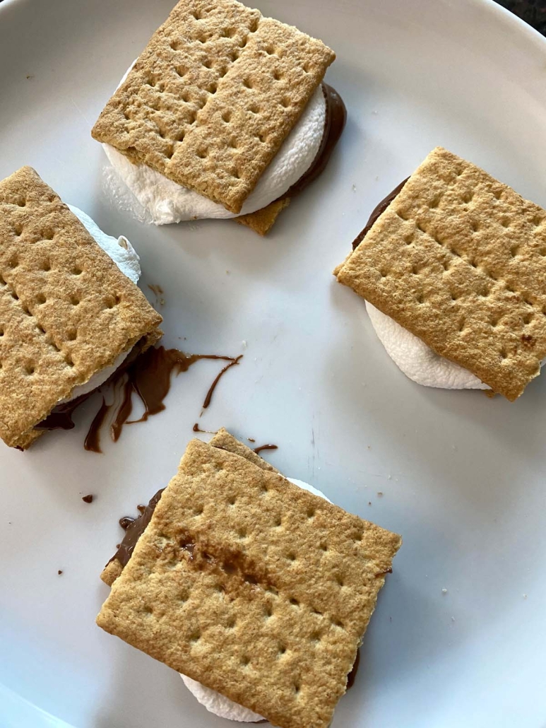 melted, microwaved s'mores