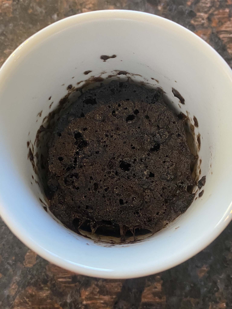 Oreo mug cake made in microwave