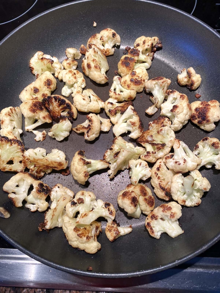 sautéed cauliflower seasoned and cooked