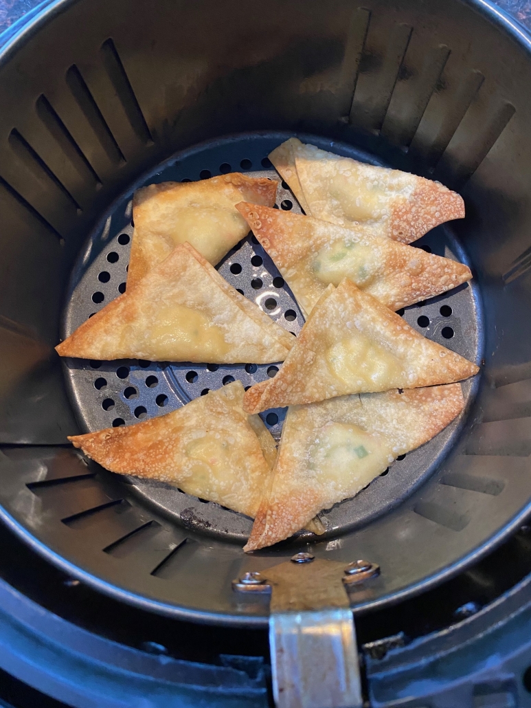 cooked crab rangoon in air fryer