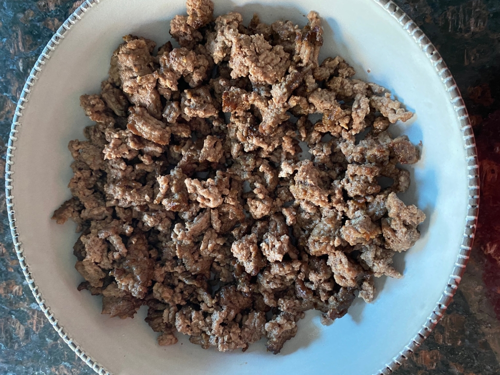 seasoned ground beef in bowl