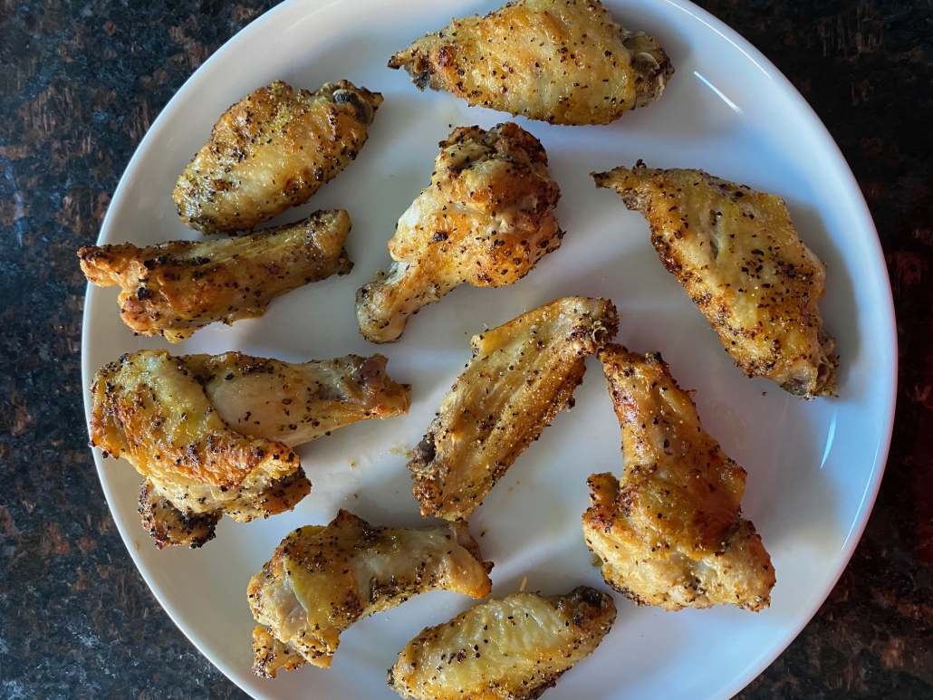 plate of lemon pepper chicken wings