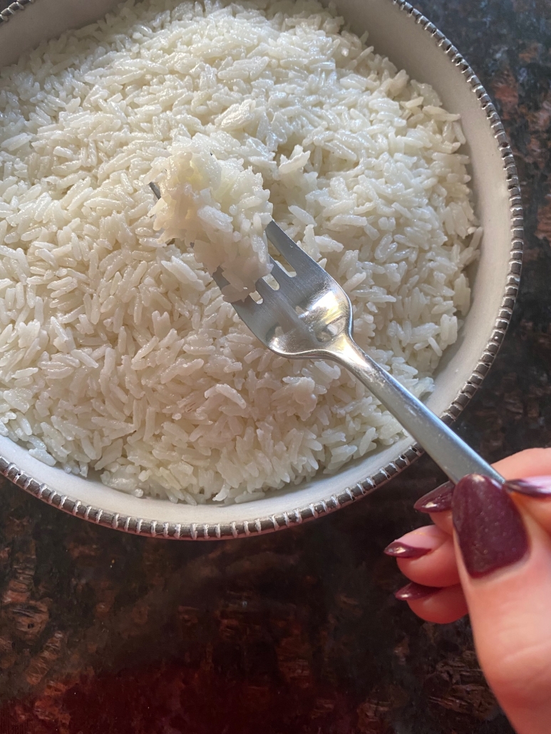 cooked coconut jasmine rice