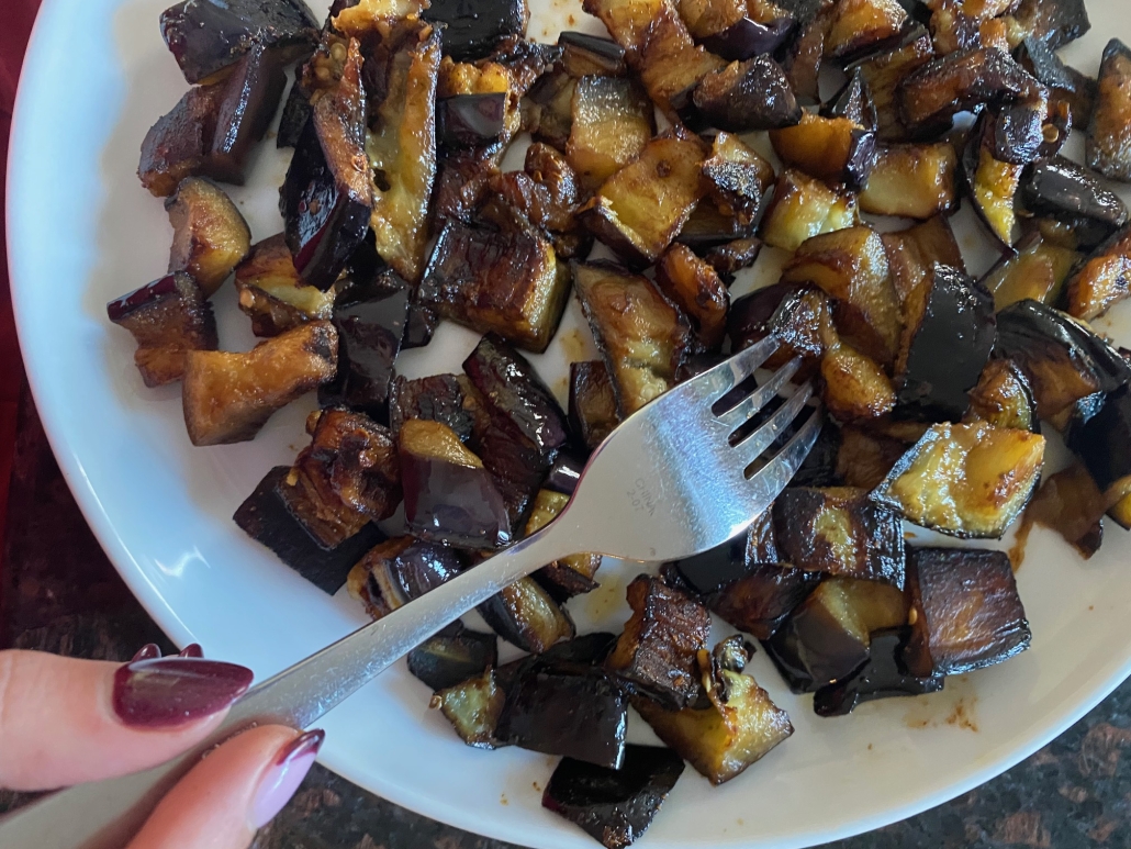 sautéed eggplant on a plate