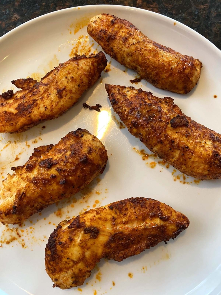 Air Fryer Chicken Tenders on a serving plate