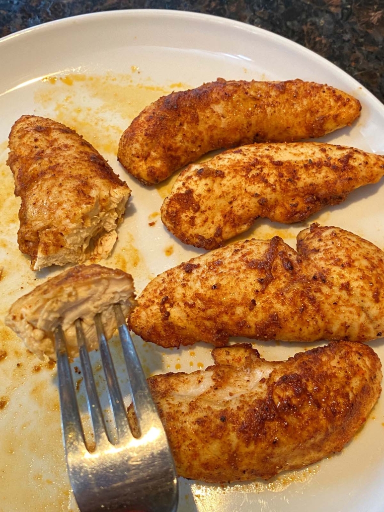 plate of Baked Chicken Tenders without breading