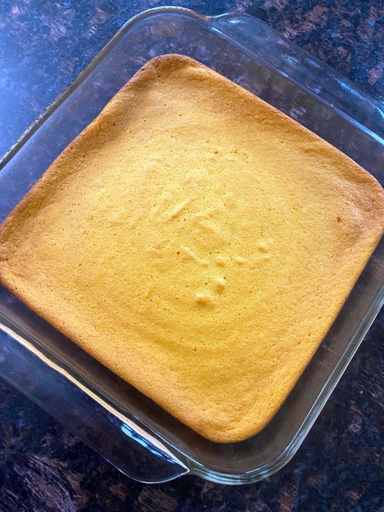 carrot soufflé baked in a pan