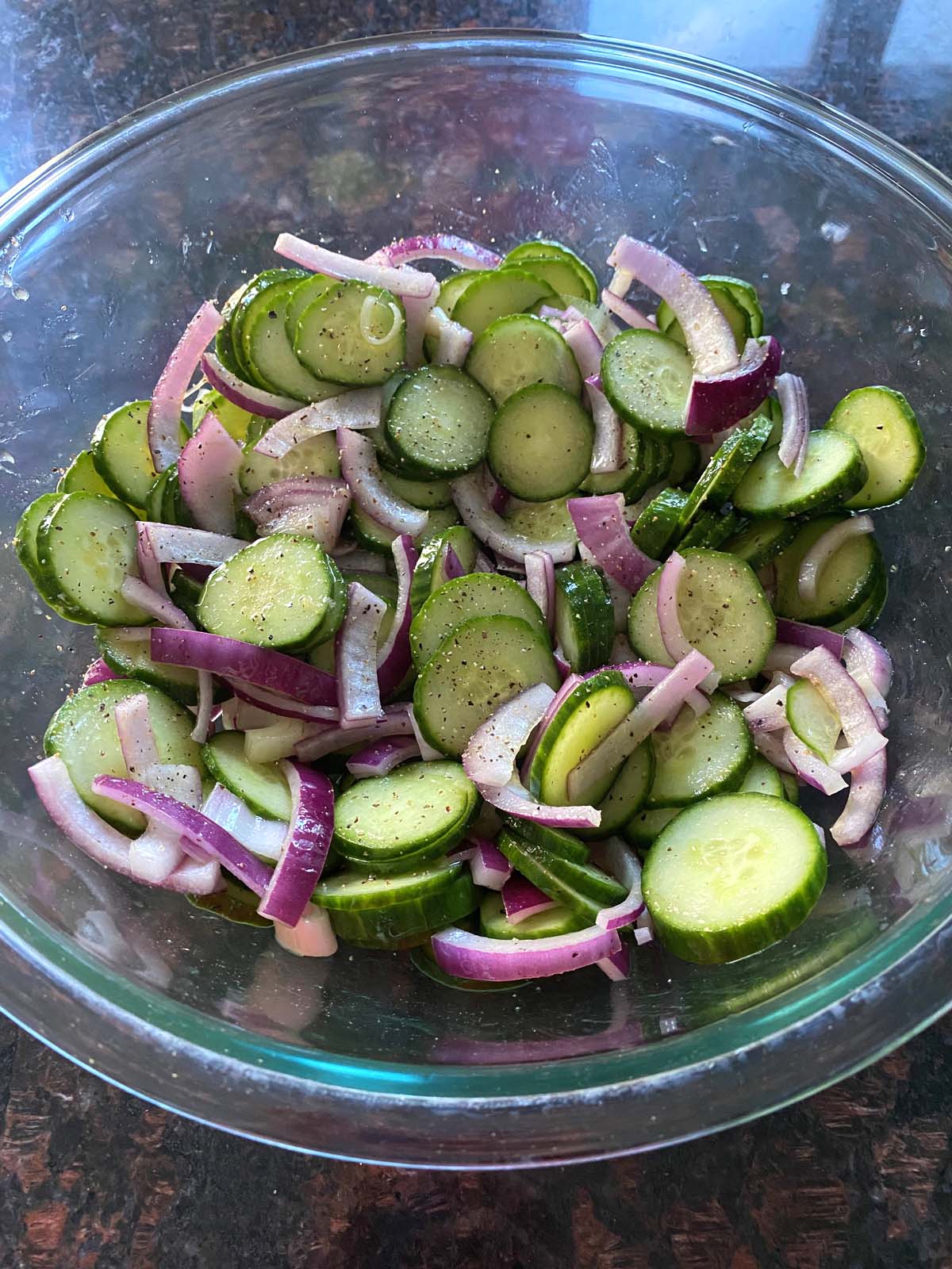 Cucumber and red onion salad.