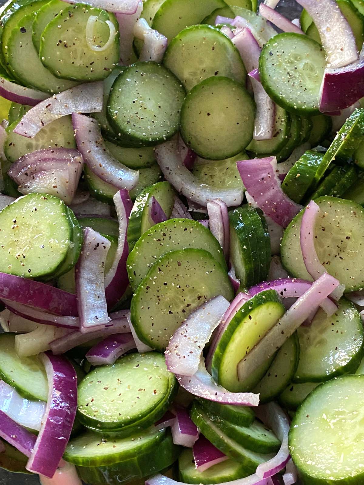 Cucumber and red onion salad.