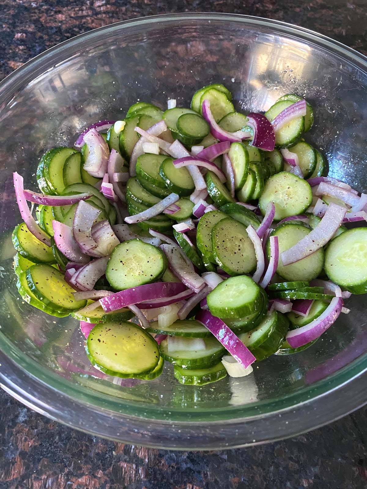 Cucumber and red onion salad.