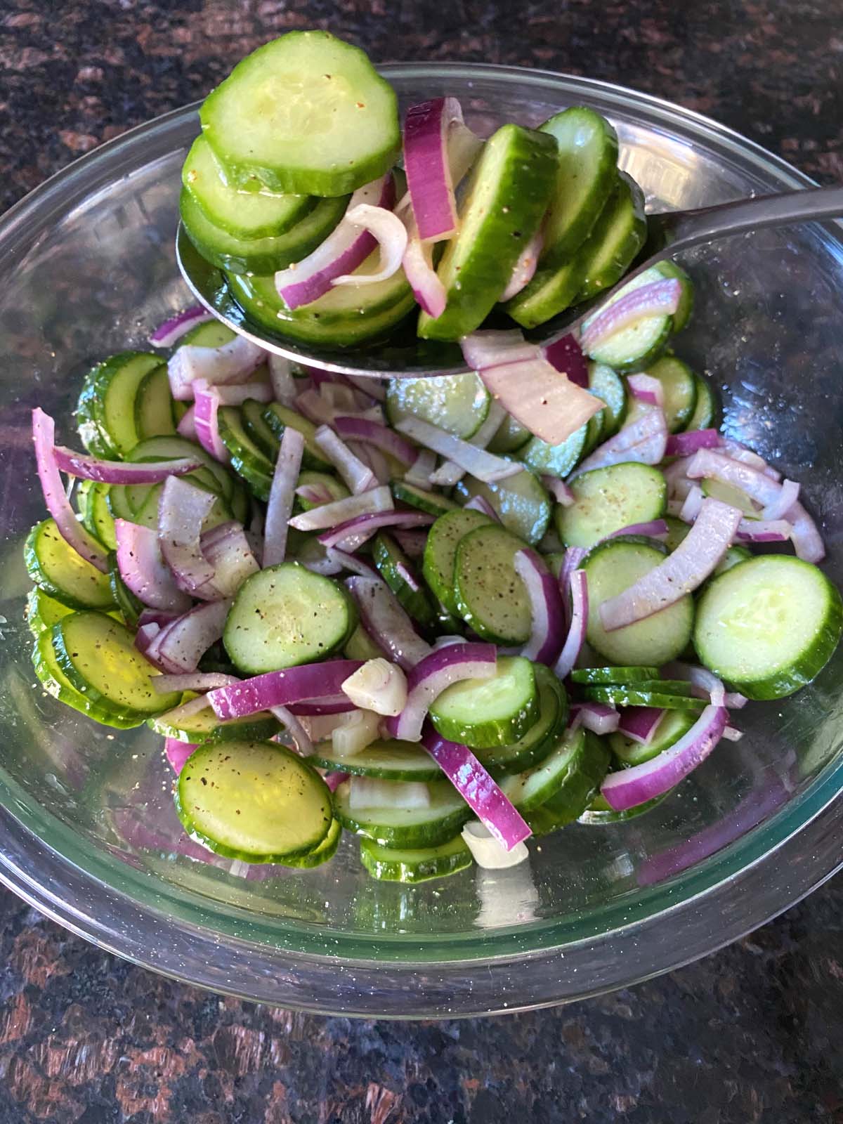 Cucumber and red onion salad.