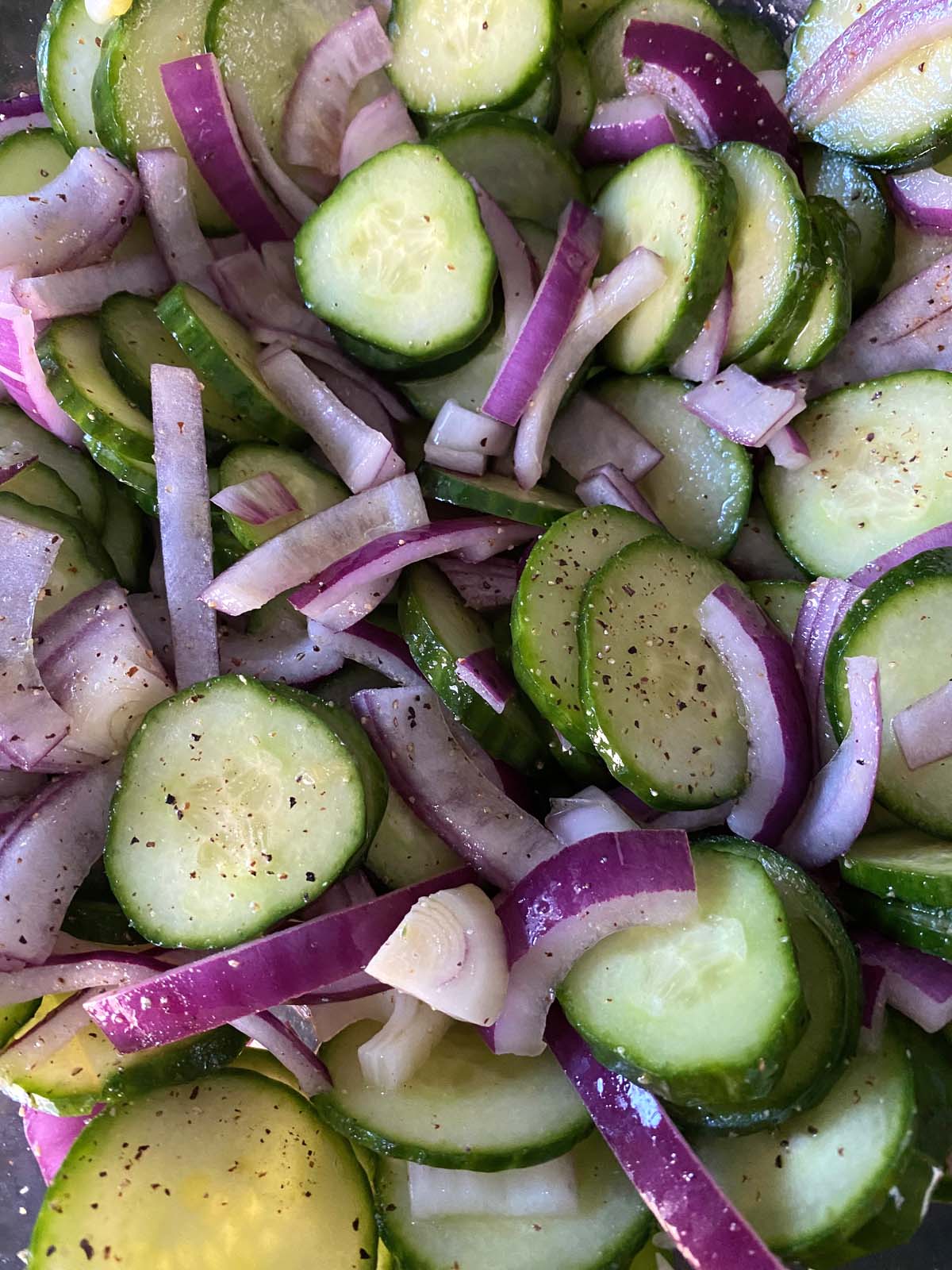 Cucumber and red onion salad.