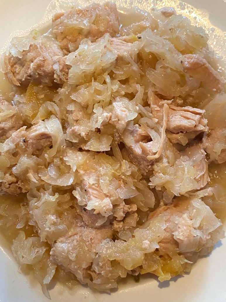 Instant Pot Pork And Sauerkraut with apples and onions