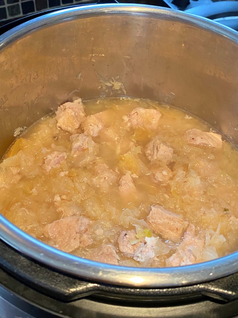 seasoned pork and sauerkraut in instant pot