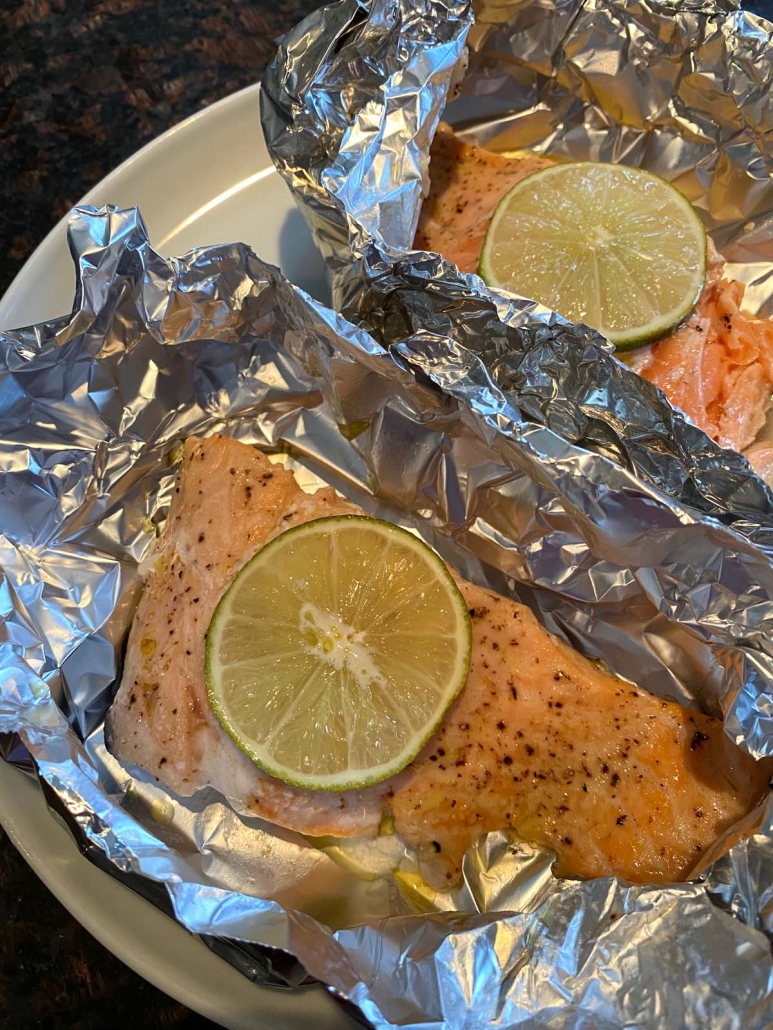 cooked salmon on a plate