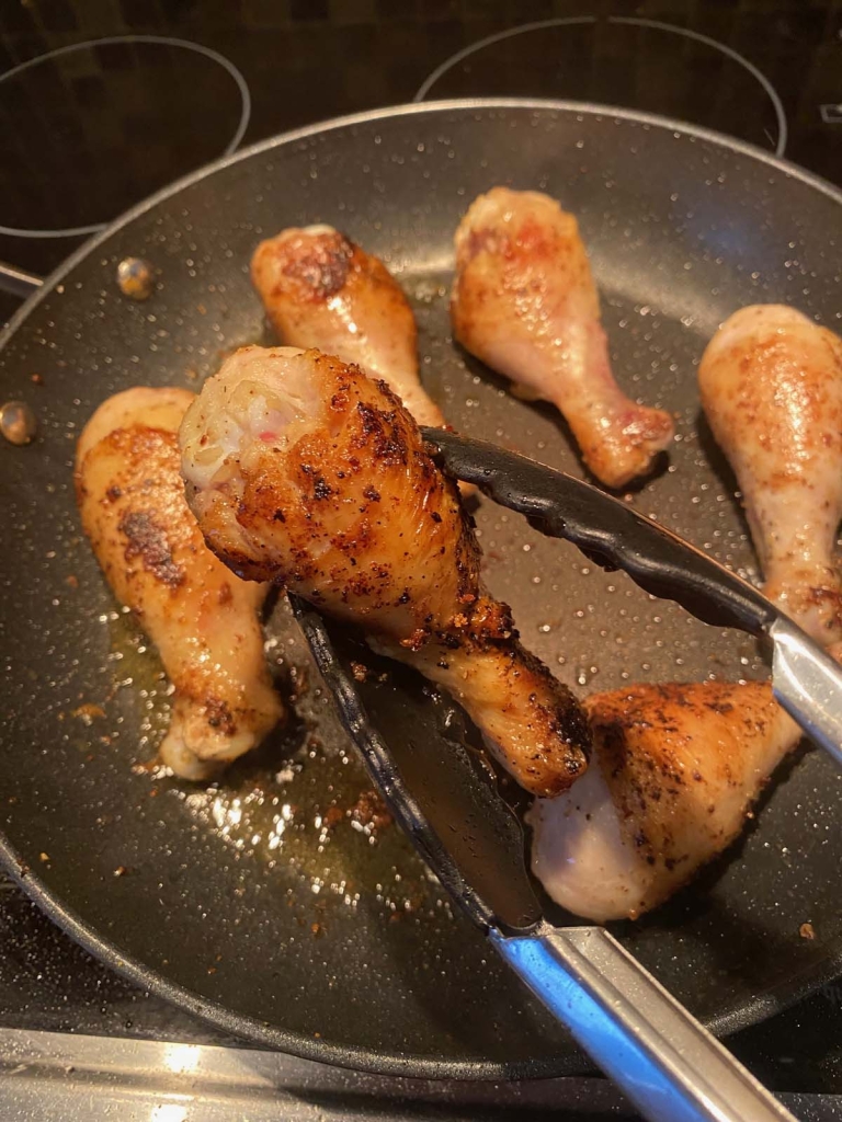 Pan Fried Chicken Drumsticks