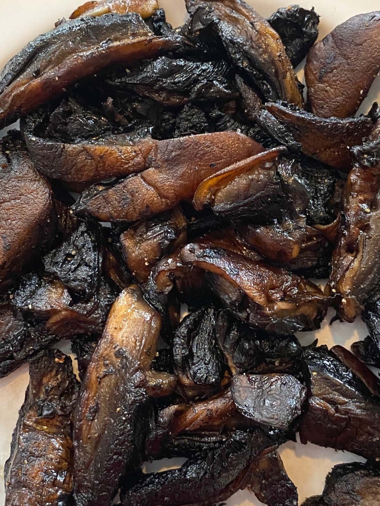 seasoned and sautéed portobello mushrooms