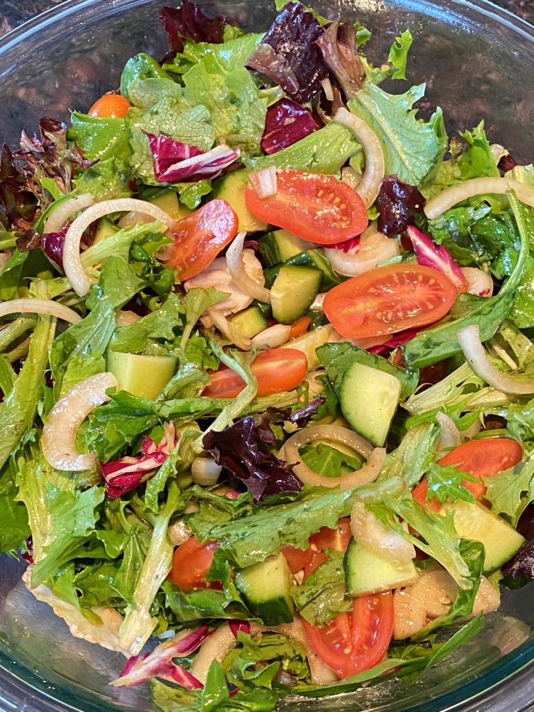 Spring Mix Salad with homemade balsamic dressing