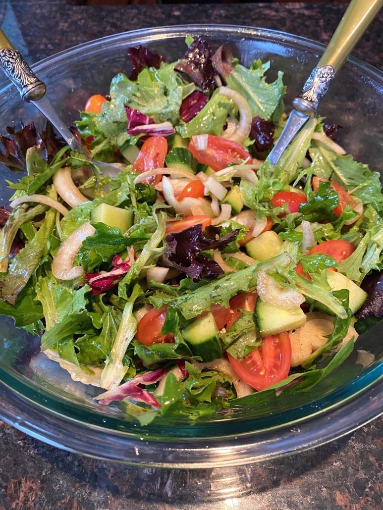 A bowl of Spring Mix Salad