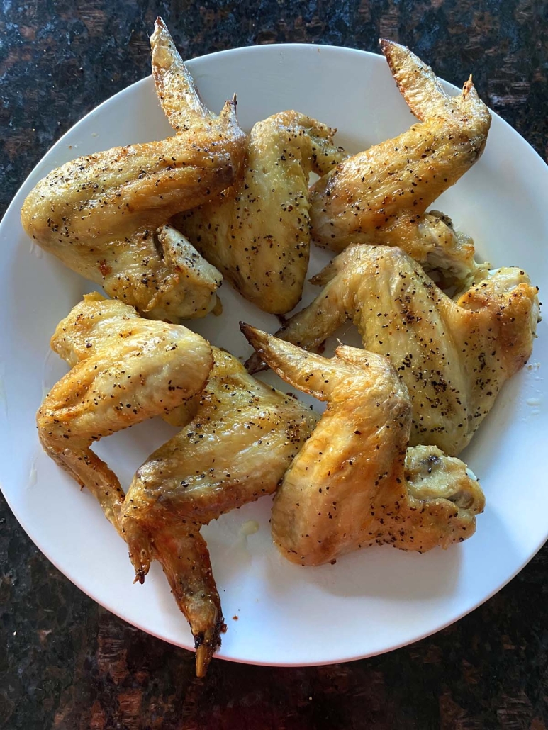 Baked Lemon Pepper Wings on a plate