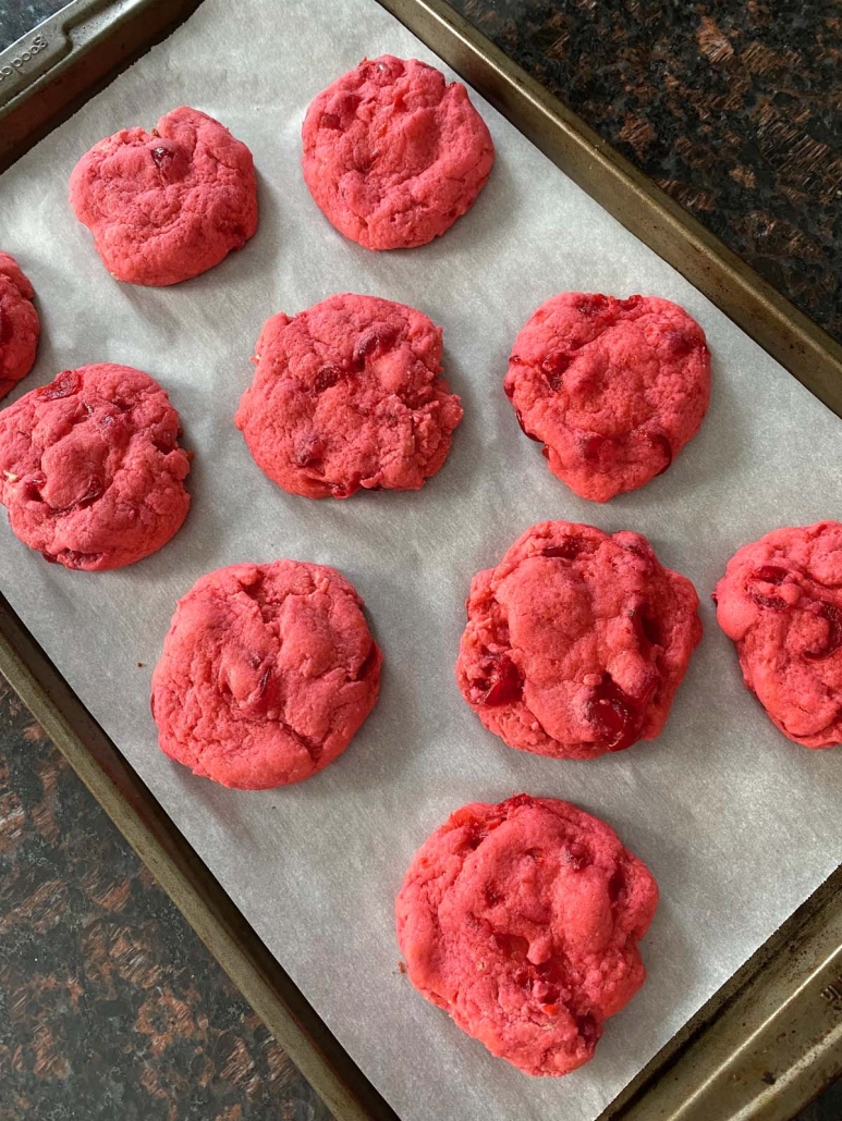 Maraschino Cherry Cookies baked in the oven