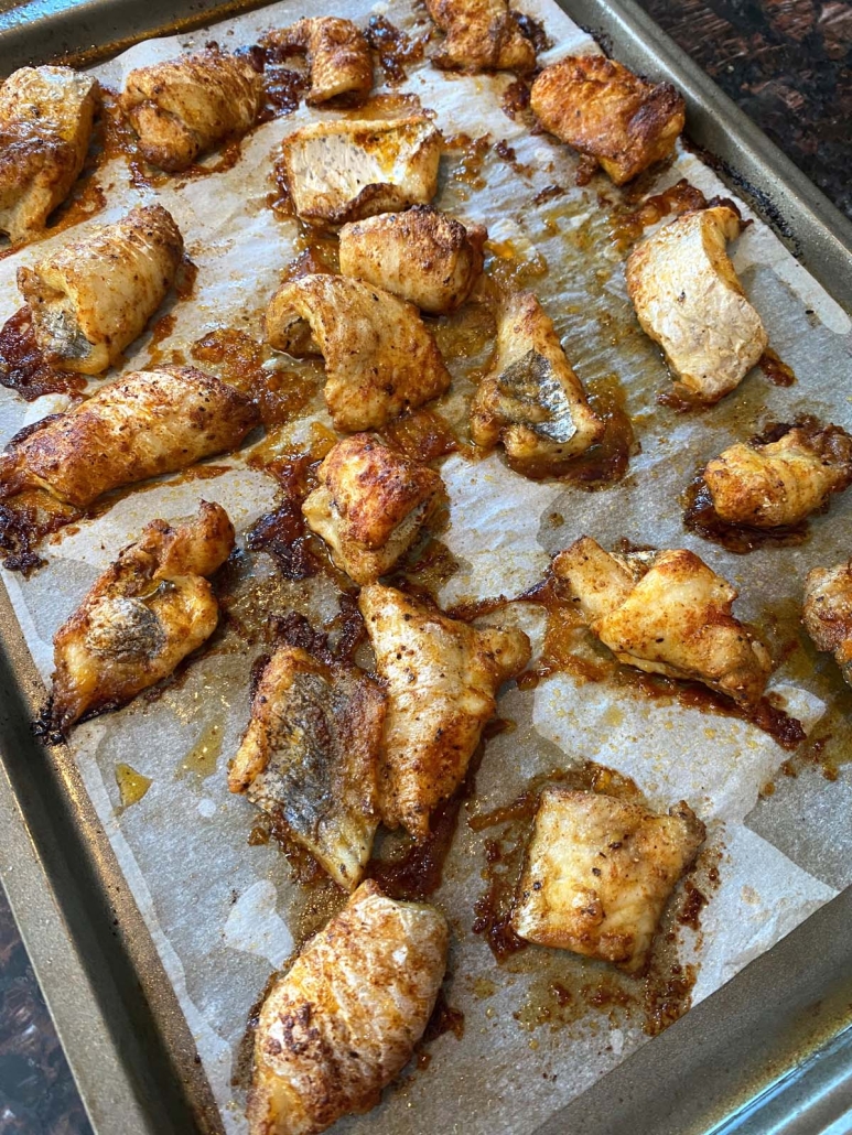 seasoned Catfish Nuggets baked in the oven