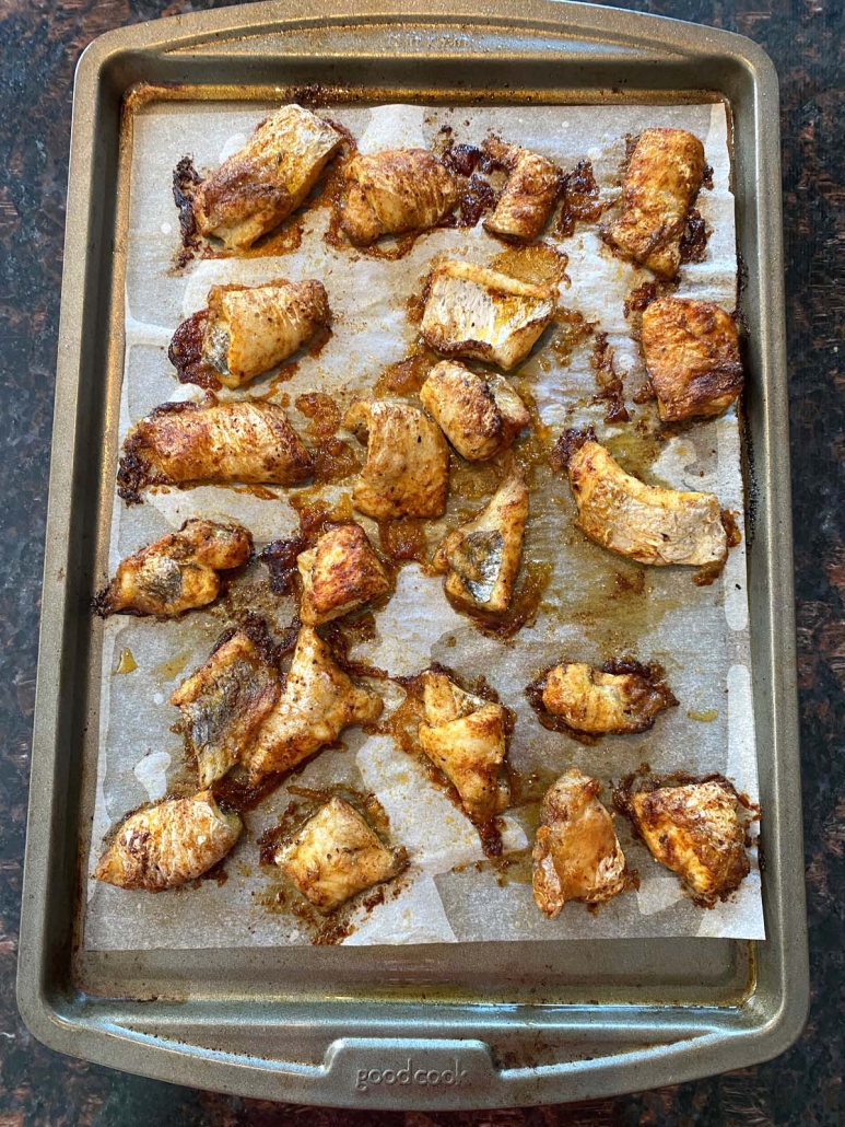 nicely browned Baked Catfish Nuggets