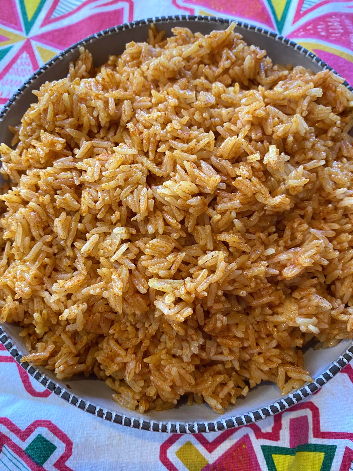 A bowl of Instant Pot Mexican rice. 