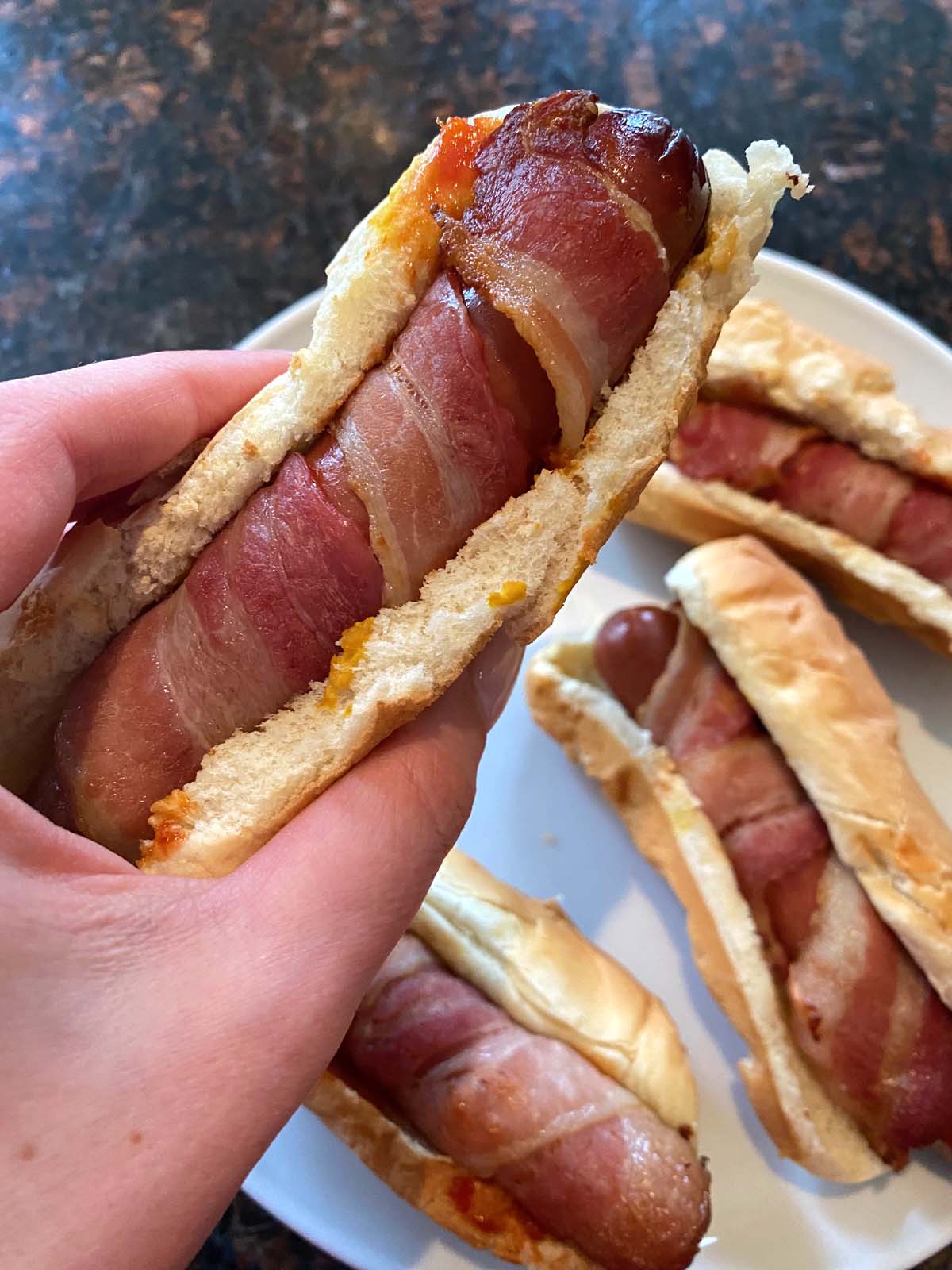 Bacon Wrapped Hot Dogs In Air Fryer Melanie Cooks