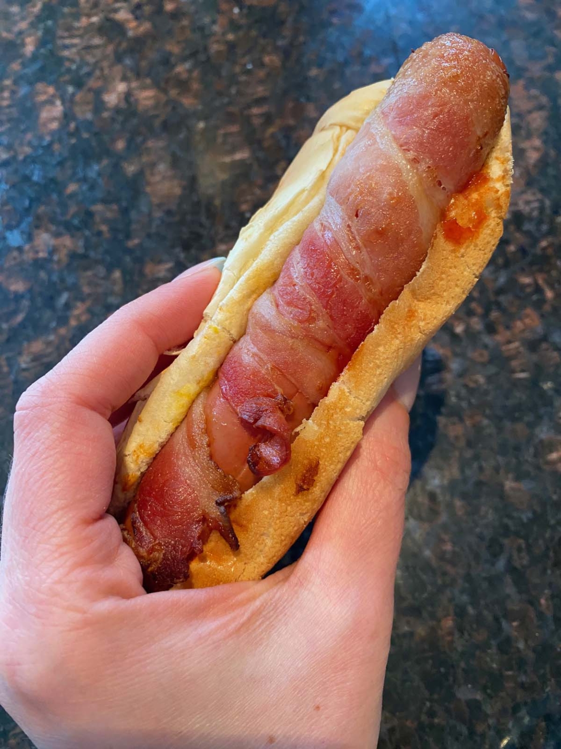 Bacon Wrapped Hot Dogs In Air Fryer Melanie Cooks