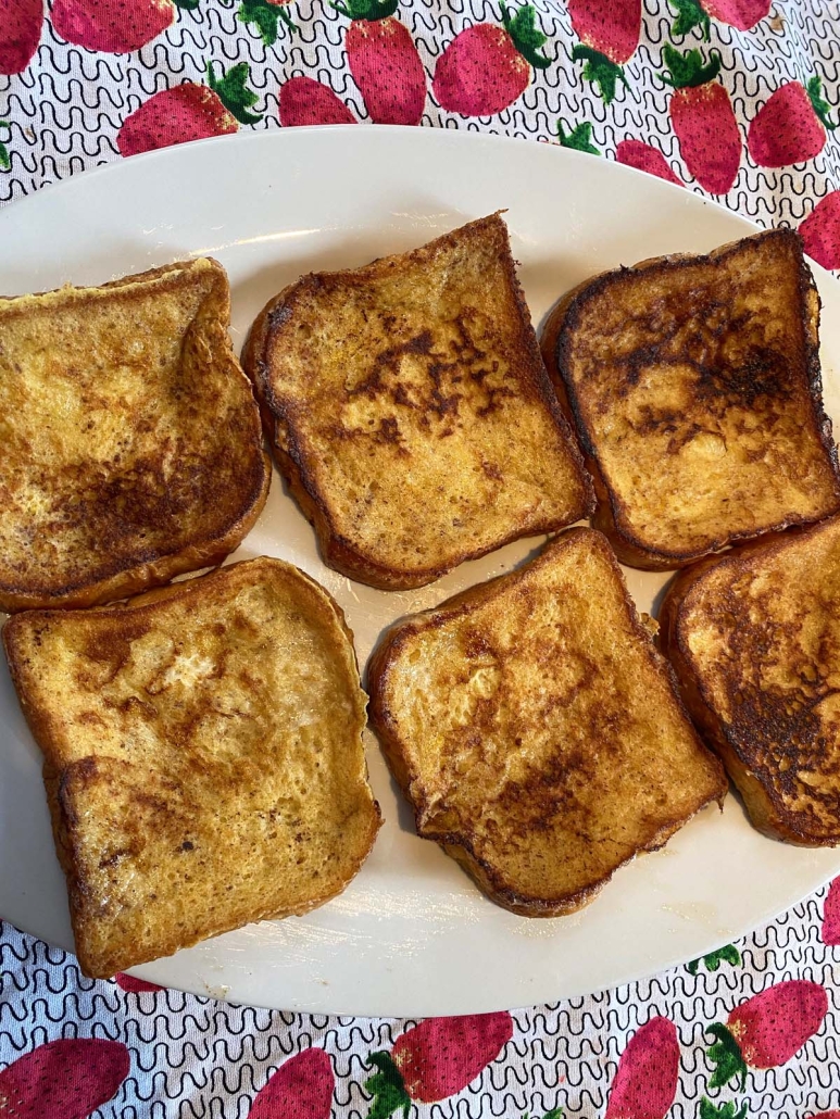 golden brown slices of brioche french toast