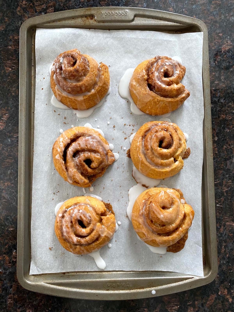 Crescent Roll Cinnamon Rolls fresh out of the oven