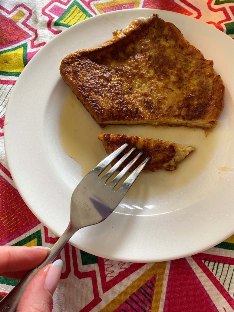 fork with french toast without milk