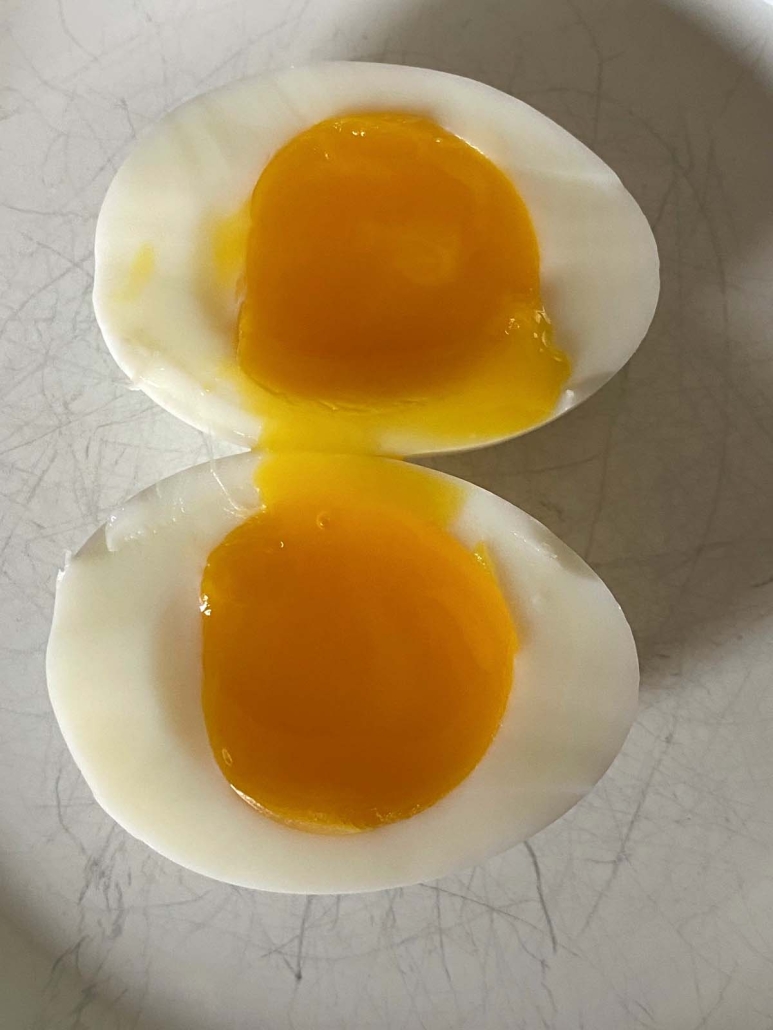 Instant Pot Soft Boiled Egg on a plate