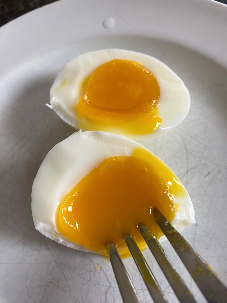 fork in Instant Pot Soft Boiled Egg