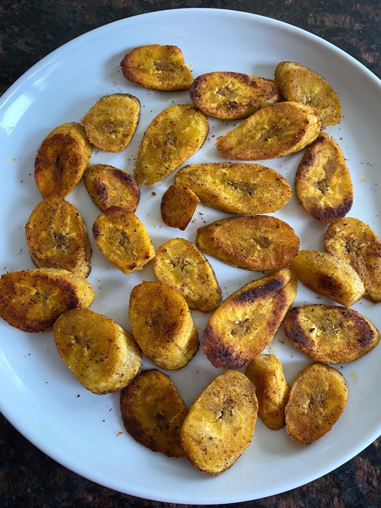 Pan Fried Plantains on a plate