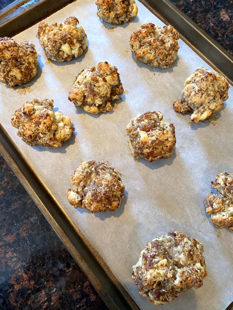 golden brown Sausage Balls With Cream Cheese