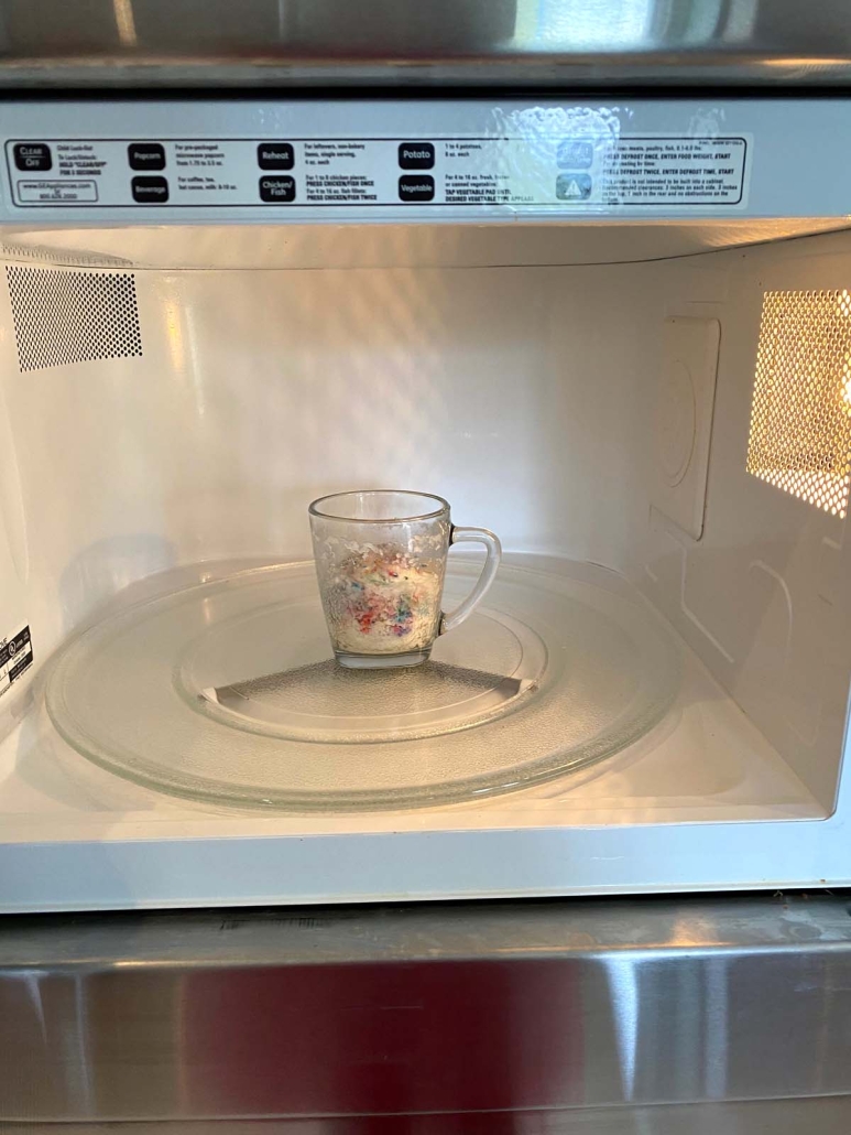 Cake Mix Mug Cake in microwave