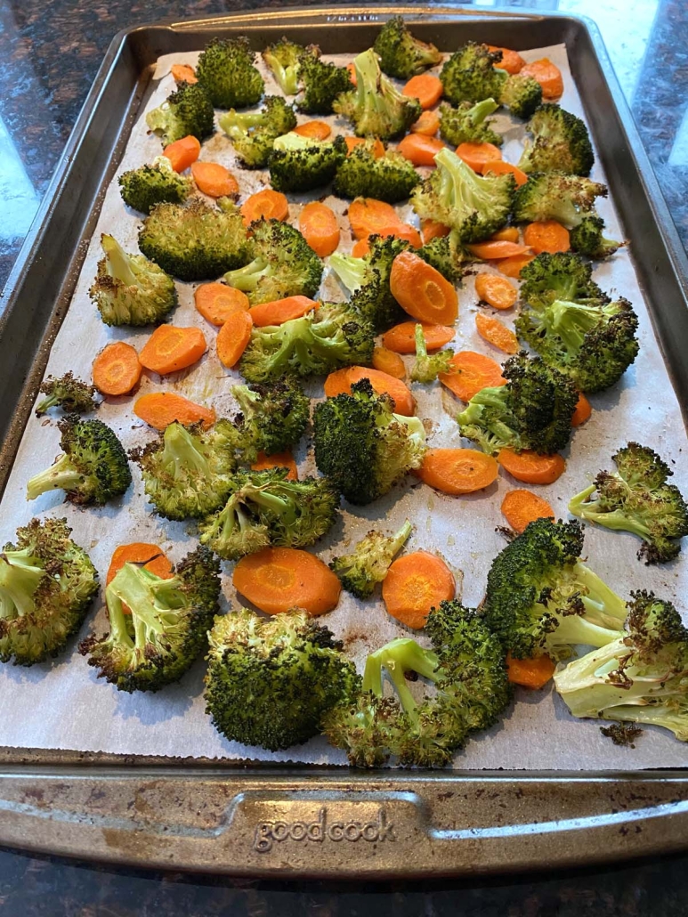 Roasted Broccoli And Carrots cooked in the oven
