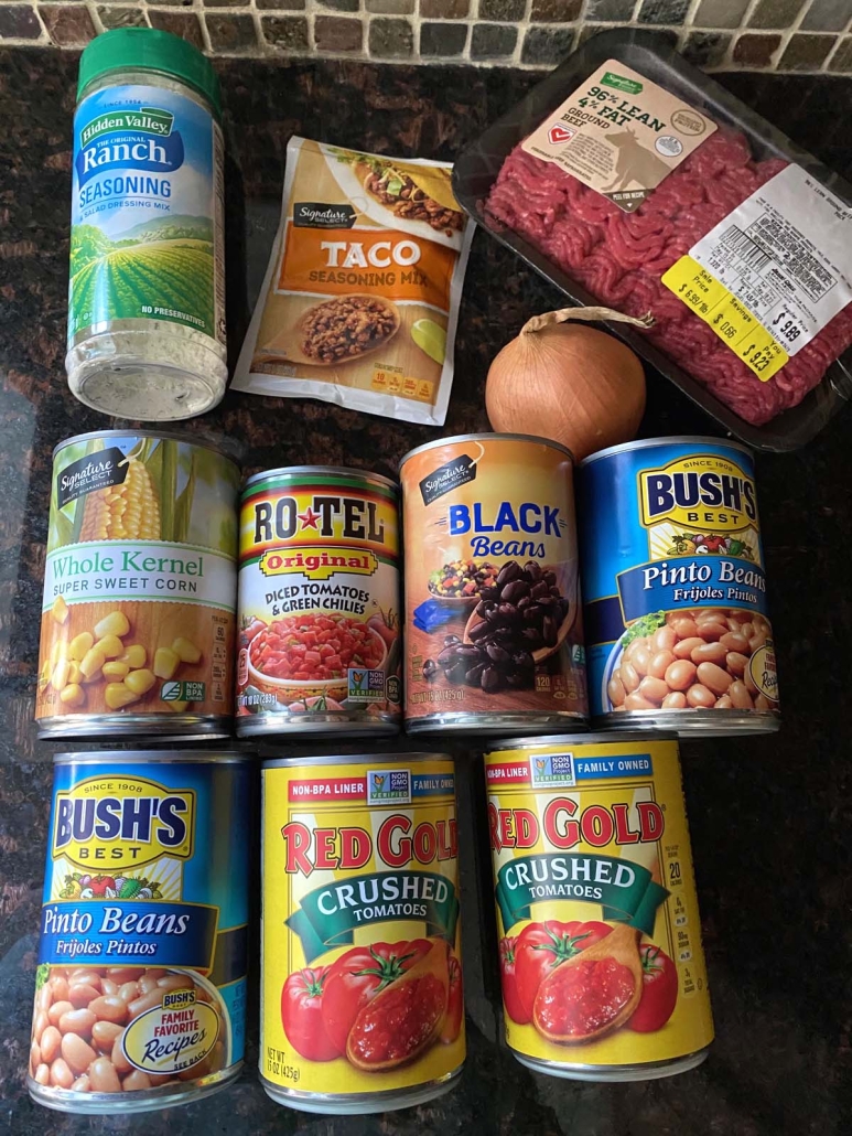 ingredients for 7 Can Taco Soup