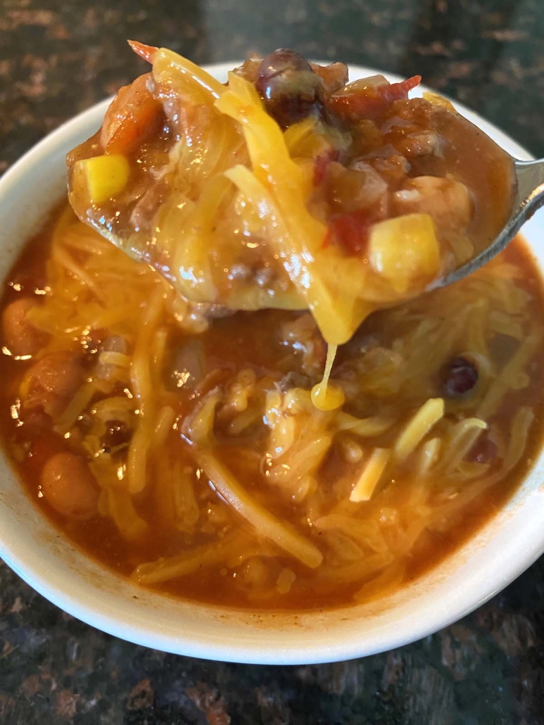 spoonful of 7 Can Taco Soup