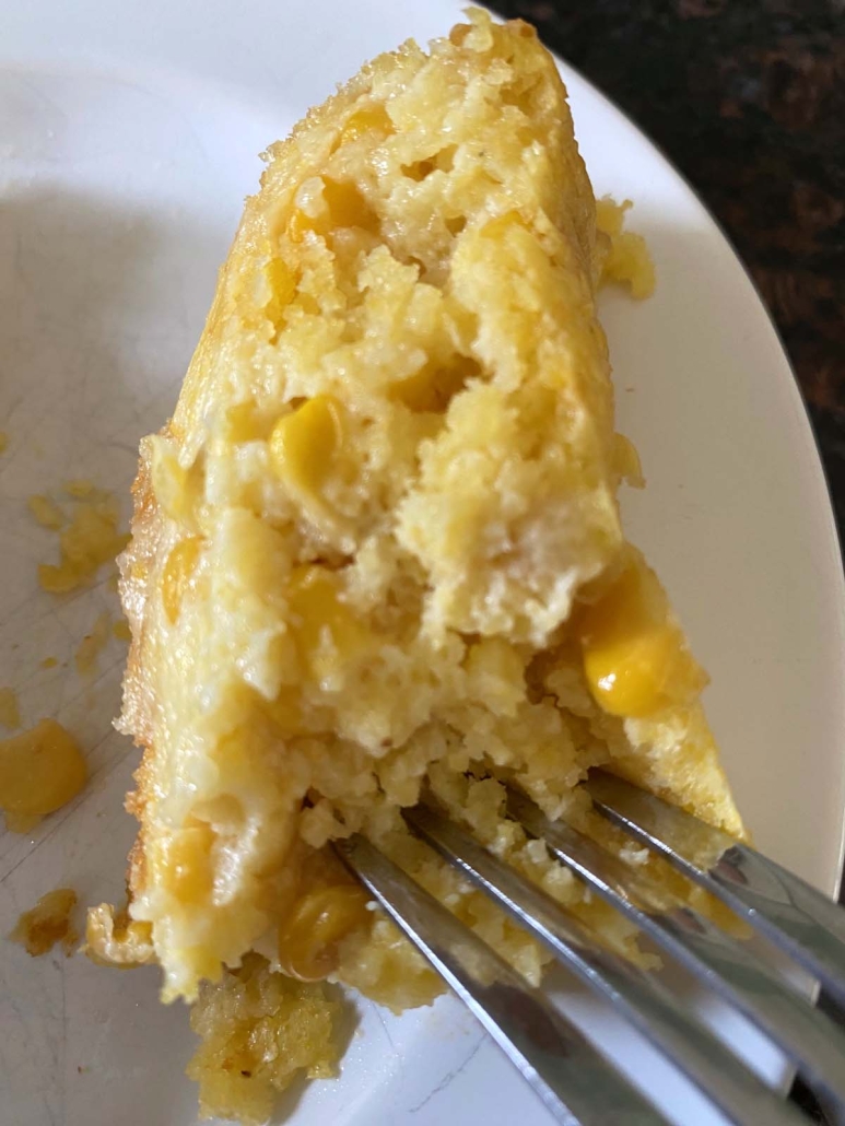 forkful of Cornbread Casserole