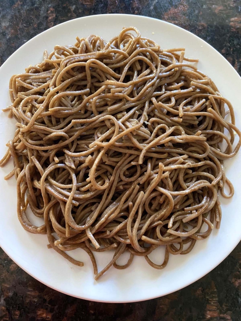 seasoned Hibachi Noodles on a plate