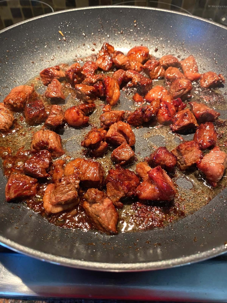 teriyaki sauce topped Hibachi Steak