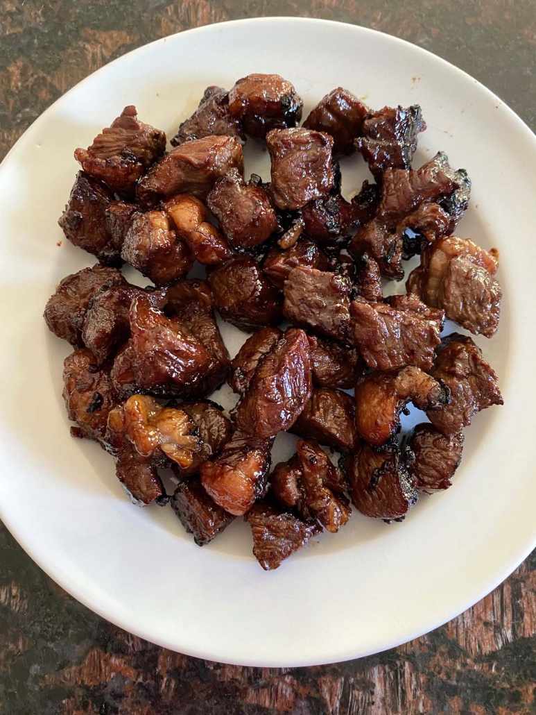 seasoned Hibachi Steak on a plate