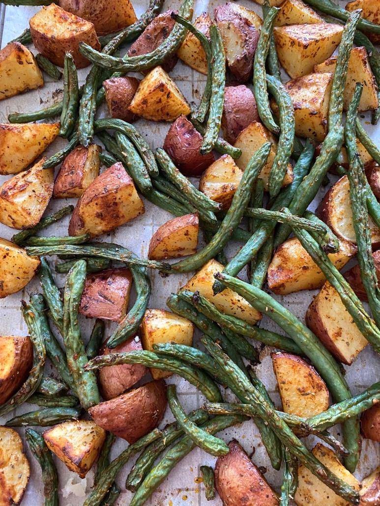 sheet pan side dish Roasted Potatoes And Green Beans