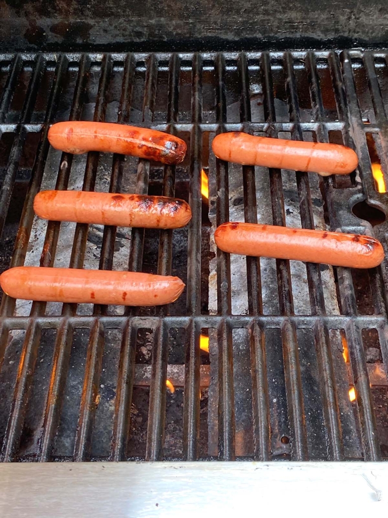 hot dogs with grill marks
